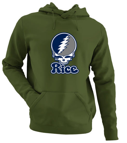 Rice Stealie Premium Unisex Hoodie — Design: Rice University — Military Green