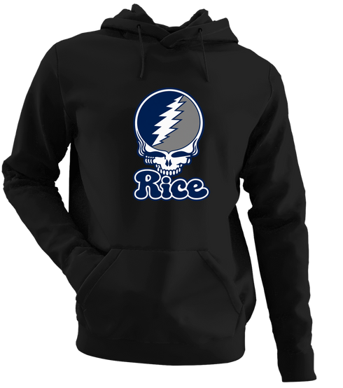 Rice Stealie Premium Unisex Hoodie — Design: Rice University — Black