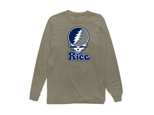 Rice Stealie Premium Unisex Long-Sleeve — Design: Rice University — Sandstone