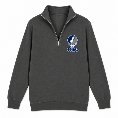 Rice Stealie Premium Unisex Quarter-Zip — Design: Rice University — Charcoal