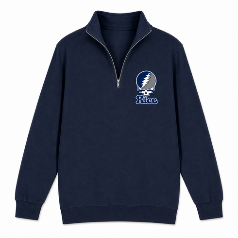 Rice Stealie Premium Unisex Quarter-Zip — Design: Rice University — Navy