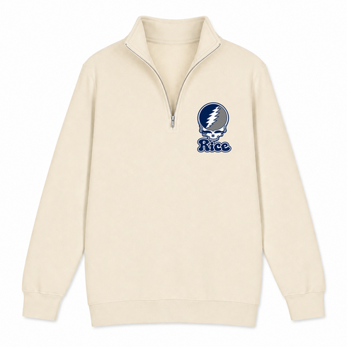Rice Stealie Premium Unisex Quarter-Zip — Design: Rice University — Sand