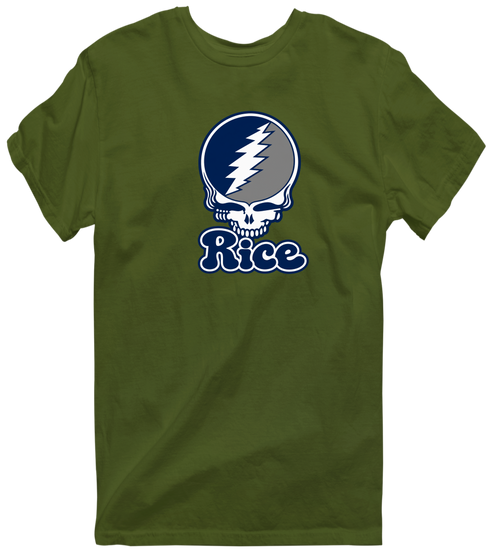Rice Stealie Premium Unisex T-Shirt — Design: Rice University — Military Green