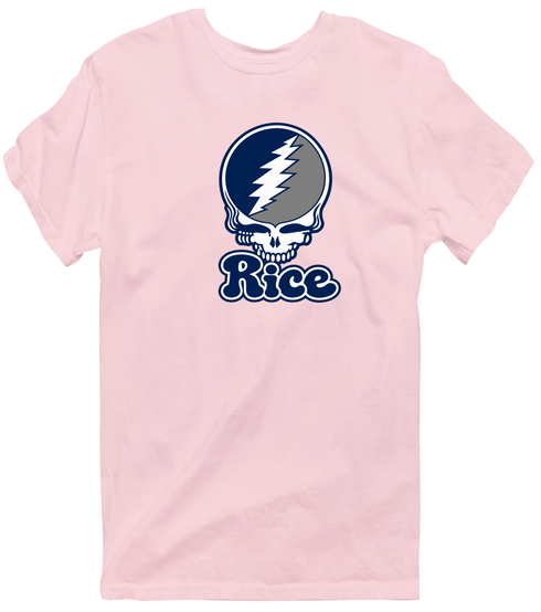 Rice Stealie Premium Unisex T-Shirt — Design: Rice University — Light Pink