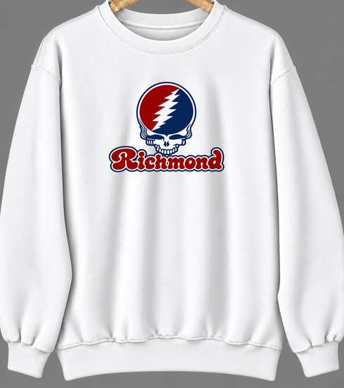 Richmond Stealie Premium Unisex Crewneck — Design: Richmond University of — White