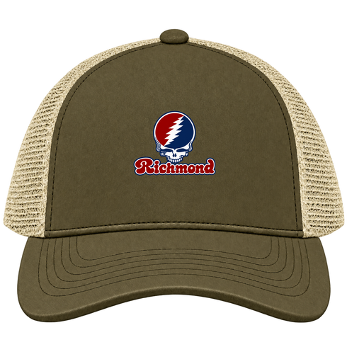 Richmond Stealie Premium Unisex Trucker Cap — Design: Richmond University of — Moss/Khaki