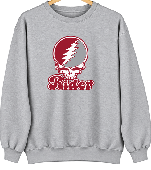 Rider Stealie Premium Unisex Crewneck — Design: Rider University — Sport Grey