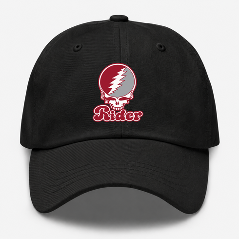 Rider Stealie Premium Unisex Dad Hat — Design: Rider University — Black