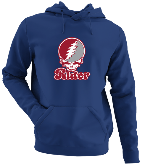 Rider Stealie Premium Unisex Hoodie — Design: Rider University — Navy