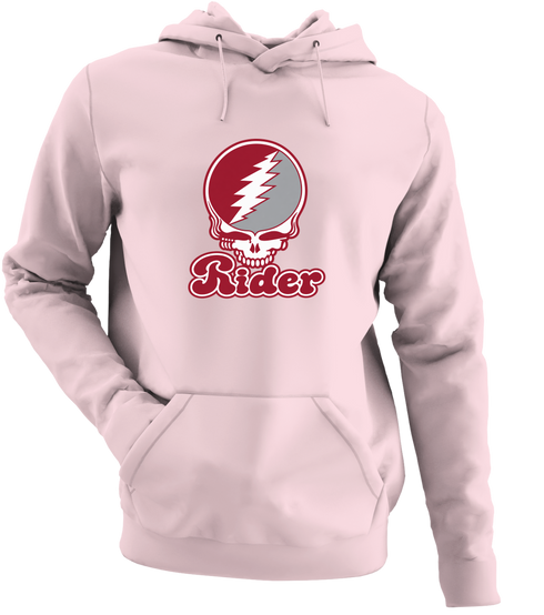 Rider Stealie Premium Unisex Hoodie — Design: Rider University — Light Pink