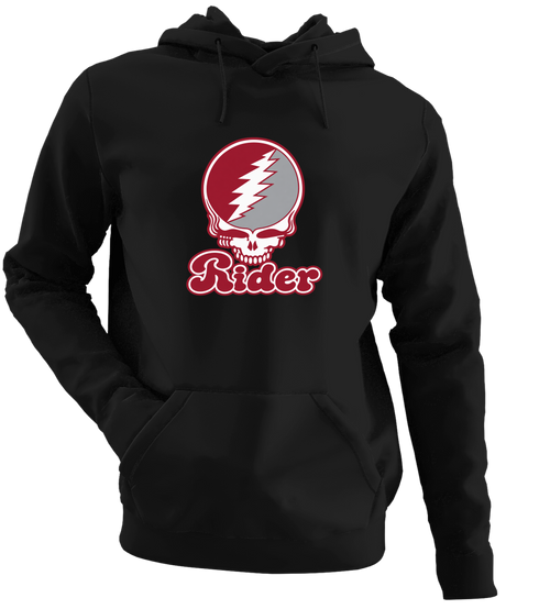Rider Stealie Premium Unisex Hoodie — Design: Rider University — Black
