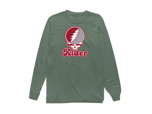 Rider Stealie Premium Unisex Long-Sleeve — Design: Rider University — Light Green