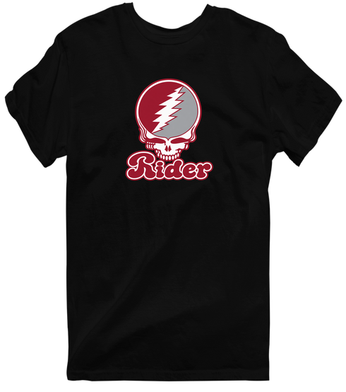 Rider Stealie Premium Unisex T-Shirt — Design: Rider University — Black