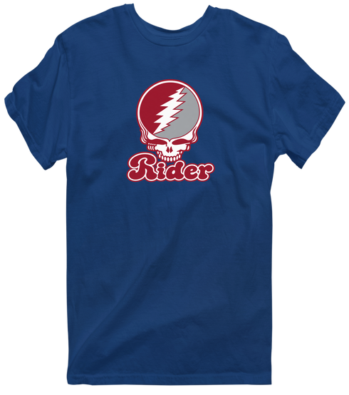 Rider Stealie Premium Unisex T-Shirt — Design: Rider University — Navy