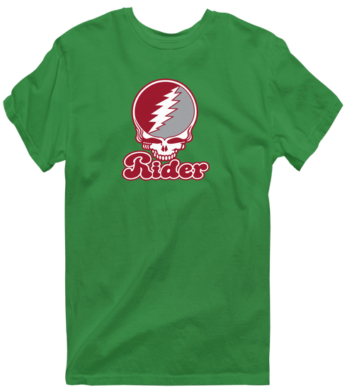 Rider Stealie Premium Unisex T-Shirt — Design: Rider University — Irish Green