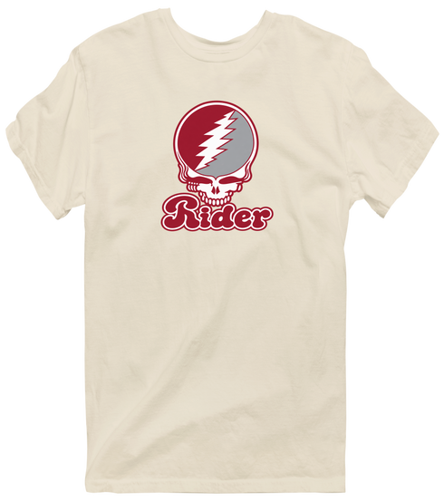 Rider Stealie Premium Unisex T-Shirt — Design: Rider University — Sand