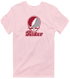 Rider Stealie Premium Unisex T-Shirt — Design: Rider University — Light Pink