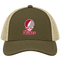 Rider Stealie Premium Unisex Trucker Cap — Design: Rider University — Moss/Khaki