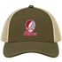 Rider Stealie Premium Unisex Trucker Cap — Design: Rider University — Moss/Khaki