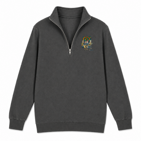 Jerry and The Boys - Life is dead.® - Premium Grateful Dead Quarter-Zip Pullover - Charcoal - 6