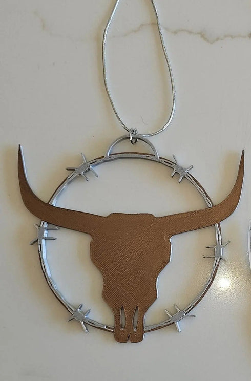 Grateful Dead - 3D Print Longhorn Texas Ranch Western Barbwire Christmas Ornaments Made in America - StealieShop
