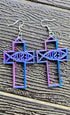Grateful Dead - 3D Print Christian Cross Faith Earrings Made in America - StealieShop