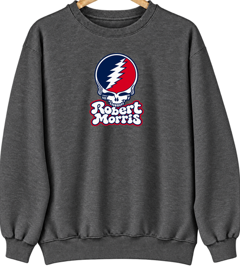 Robert Morris Stealie Premium Unisex Crewneck — Design: Robert Morris University — Dark Heather