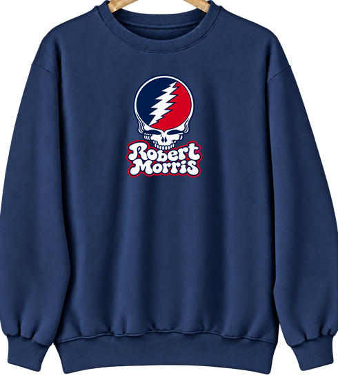 Robert Morris Stealie Premium Unisex Crewneck — Design: Robert Morris University — Navy