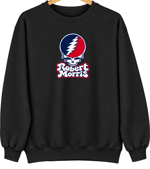 Robert Morris Stealie Premium Unisex Crewneck — Design: Robert Morris University — Black
