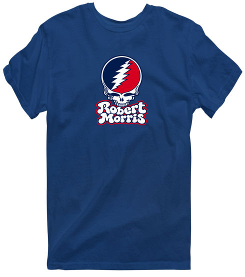 Robert Morris Stealie Premium Unisex T-Shirt — Design: Robert Morris University — Navy