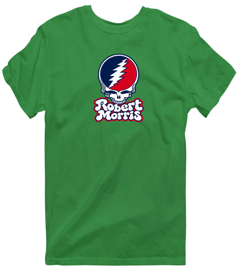 Robert Morris Stealie Premium Unisex T-Shirt — Design: Robert Morris University — Irish Green