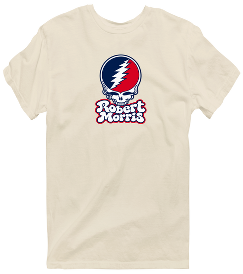 Robert Morris Stealie Premium Unisex T-Shirt — Design: Robert Morris University — Sand