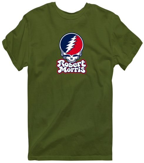 Robert Morris Stealie Premium Unisex T-Shirt — Design: Robert Morris University — Military Green