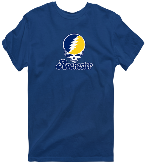 Rochester Stealie Premium Unisex T-Shirt — Design: Rochester University of — Navy