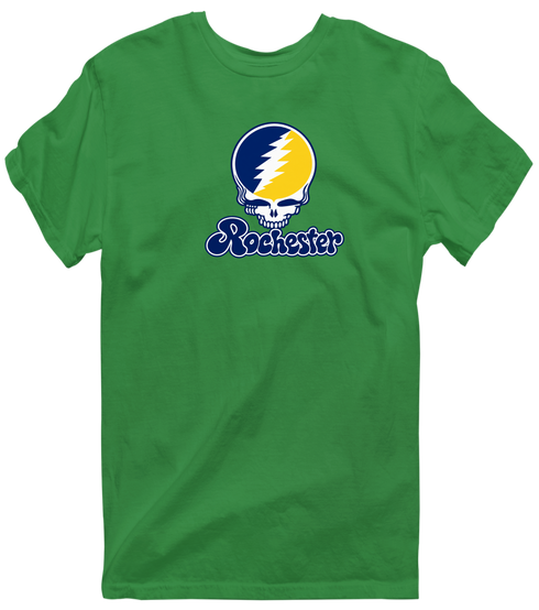 Rochester Stealie Premium Unisex T-Shirt — Design: Rochester University of — Irish Green
