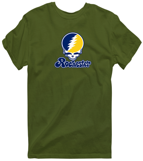 Rochester Stealie Premium Unisex T-Shirt — Design: Rochester University of — Military Green