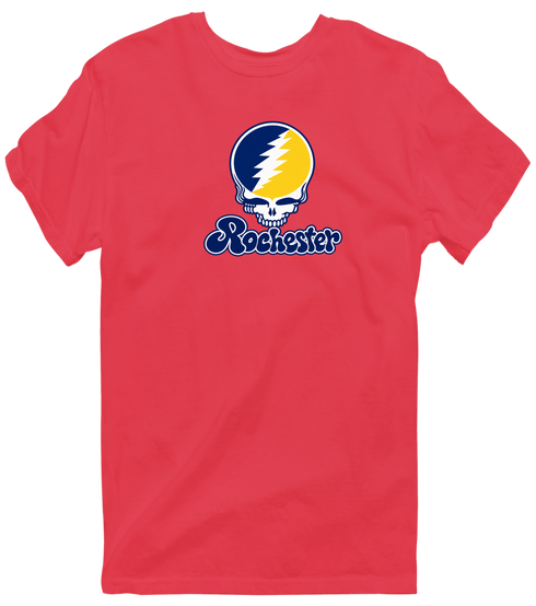 Rochester Stealie Premium Unisex T-Shirt — Design: Rochester University of — Heather Red