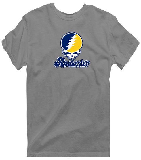 Rochester Stealie Premium Unisex T-Shirt — Design: Rochester University of — Dark Heather