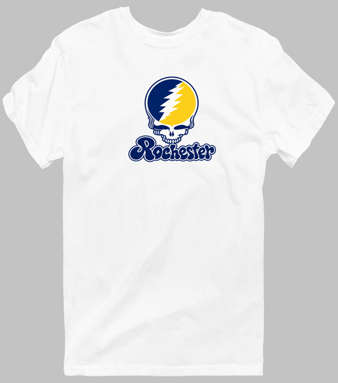 Rochester Stealie Premium Unisex T-Shirt — Design: Rochester University of — White