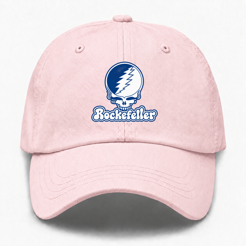 Rockefeller Stealie Premium Unisex Dad Hat — Design: Rockefeller University — Pink
