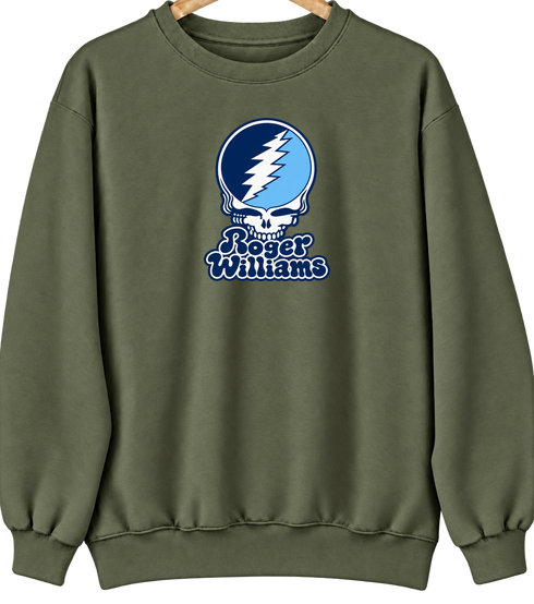 Roger Williams Stealie Premium Unisex Crewneck — Design: Roger Williams University — Military Green