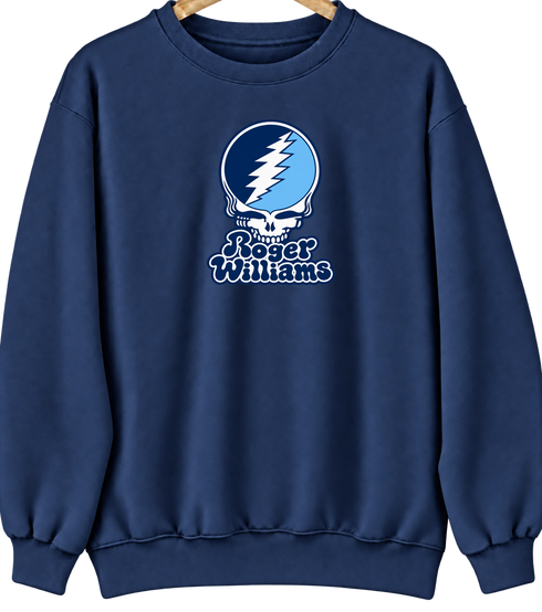 Roger Williams Stealie Premium Unisex Crewneck — Design: Roger Williams University — Navy