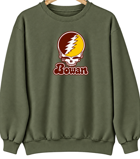 Rowan Stealie Premium Unisex Crewneck — Design: Rowan University — Military Green