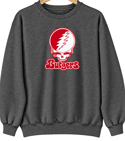 Rutgers Stealie Premium Unisex Crewneck — Design: Rutgers University — Dark Heather