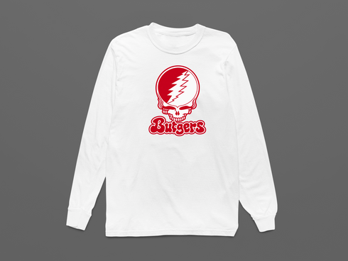 Rutgers Stealie Premium Unisex Long-Sleeve — Design: Rutgers University — White