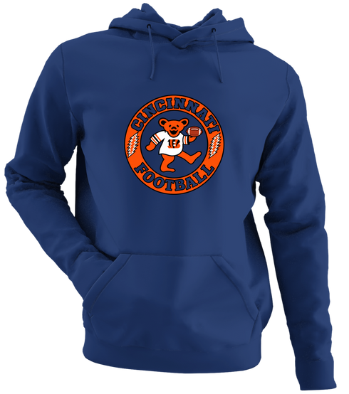 Cincinnati Football Dancing Bear - Premium Grateful Dead Hoodie - Navy
