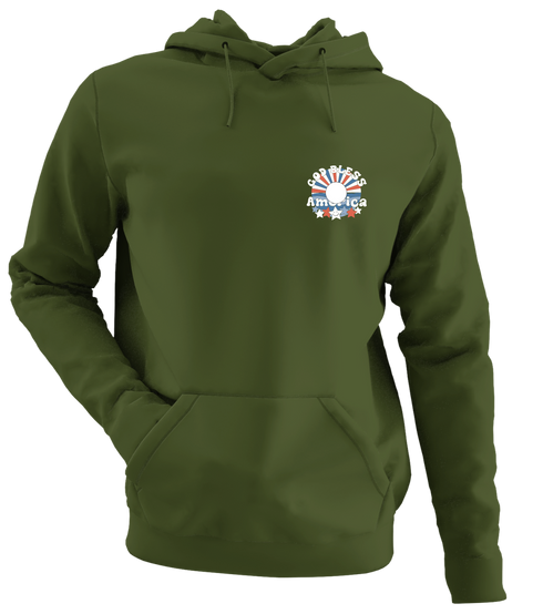 USA - Premium Grateful Dead Left Chest Hoodie - Military Green - 7