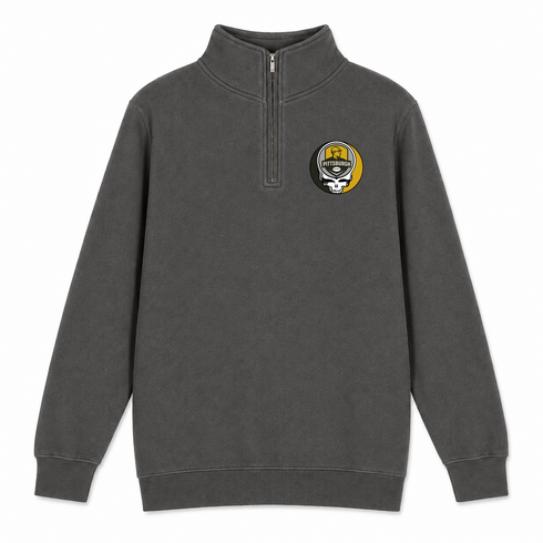 Pittsburgh Football - Premium Grateful Dead Quarter-Zip Pullover - Charcoal - 5
