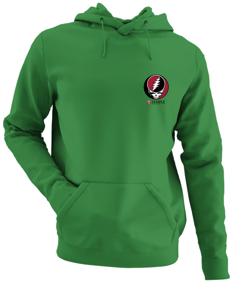 Temple University - Premium Grateful Dead Left Chest Hoodie - Irish Green - 6