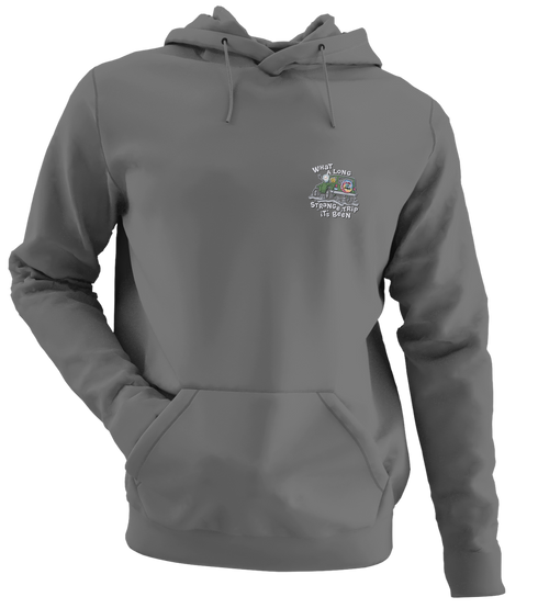 Long Strange Trip - Life is dead.® Jeep - Premium Grateful Dead Left Chest Hoodie - Charcoal